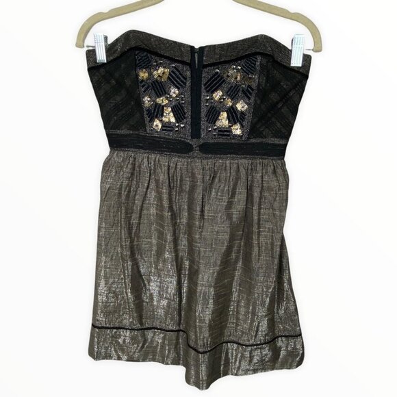 Urban Outfitters Staring Stars Milkmaid Strapless Party Dress Size 2 Mini Boho - Picture 2 of 8